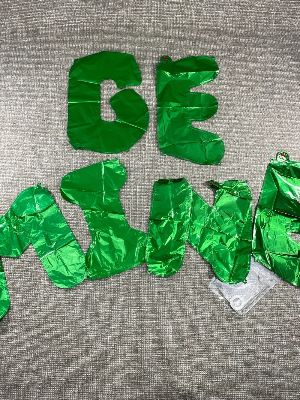 ‘Be Mine’ Green Letter Balloon Banner - Metallic Letter Decorations